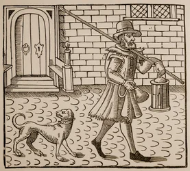 Thomas Dekker (1572-1632) előlapja a The Bellman of Londonból, 1616 (szépia fotó)