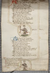 Anglia királyainak genealógiai tekercs, 1440-79 körül (toll és tinta pergamenen)