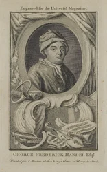 George Frideric Händel, metszett a Universal Magazine számára, 1760 körül