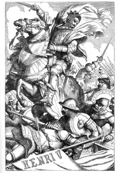 Henry V – (Ötödik Henry krónikatörténete) – Illusztráció a „” Completes de William Shakespeare”-ben” 1866 – A kiadás illusztrációi és általános formája Cassell illusztrált Shakespeare-jéből származik, amely Londonban jelent meg.