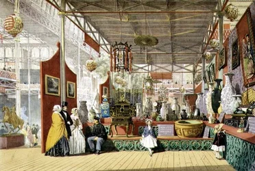 Hewitt kínai raktárja, az 1851-es Nagy Kiállítás belső standjáról, a „Dickinson