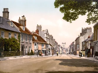 High Street, Dorchester (kézzel színezett fotó)