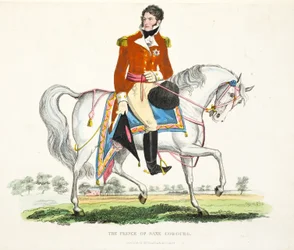 Ő Királyi Fensége, The Prince Regent of Great Britain, pub. Richard Evans, engr Romney, illusztráció a Waterloo-i csata történetének történetéből, William Mudford, 1816 (színes metszet