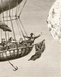 Illusztráció: George Cruikshank a „The Monstre Balloon, The Ingoldsby Legends or Mirth and Marvels” című verséhez, Thomas Ingoldsbytól, 1865-ben.