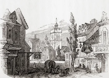 Islington, Nagy-London, Anglia 1760-ban, a régi Angliából: Képi Múzeum, kocsma. 1847