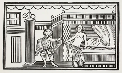 Joseph és szeretője, illusztráció a Chap-books of the Eighteenth Century-ből, John Ashton, pub. 1882