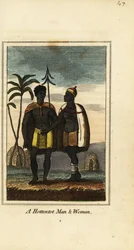 Khoikhoi férfi és nő, Dél-Afrika