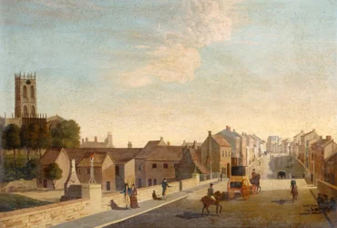 Tájkép templommal, 1790 körül (olaj, vászon)
