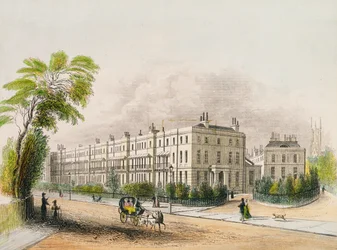 Lansdown Place, Cheltenham, M. D. Eichbaum litográfiájával metszett, 1845 körül