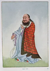 Lao-ce (i.e. 604-531 körül), illusztráció a "Myths and Legends of China" című könyvből, írta Edward T.C. Werner, kiadó: George G. Harrap  Co.