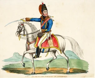 altábornagy The Marquis of Anglesea, pub. Richard Evans, engr Romney, illusztráció a Waterloo-i csata történetéről, William Mudford, 1816