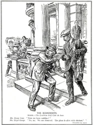 Lloyd George-nak és Bonar Lawnak a Coalition Golf Clubban, akik félnek az Anti-Waste ligától, le kell mondaniuk a caddie-k luxusáról. 1920 decembere