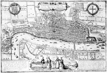 Londinium Feracissimi Angliae Regni Metropolis, Sir Walker Besant 1904-es illusztrációja Londonból a Tudorok idejében