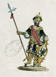Magog, a legendás óriások céhházi szobrainak illusztrációja (lásd még: 106547)