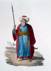Mameluk tiszt, 1818 (színes akvatinta)