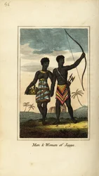 Jagga férfi és nő, Monoemugi és Caffraria királyságából, Afrikából