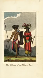 Férfi és nő a Molucco-szigeteken (Maluku-szigetek)