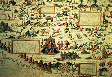 Marco Polo beszámolója Ázsia térképéről, amelyet Jenkinson vésett