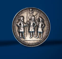 Vilmos és Mária koronázási ünnepségére emlékérem, Amszterdamban, 1869 (ezüst) (419671 hátoldala)