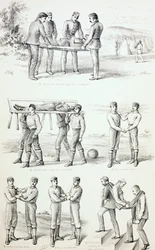 A sérültek szállításának módjai, 1890 körül