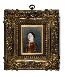 A Shibden Hall Anne Lister miniatűrje (akvarell papíron)