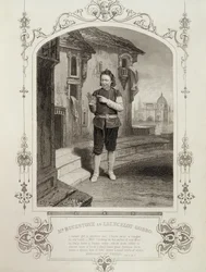 Mr Buckstone mint Lancelot Gobbo, II. felvonás 2. jelenet, William Shakespeare (1564-1616) A velencei kereskedő című filmben