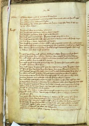 Ms.25516 fol.18v Liber I a St. Pauls Cathedral könyveinek leltáráról, 13. század vége