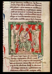 Ms 6712 (A.6.89) fol.133r István király (c.1097-1154) miniatűr a Flores Historiarumból, Matthew Paris, 1250-52