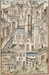 Ms. New Coll 288, f4v. (Chaundler-kézirat), William of Wykeham élete, Thomas Chaundler (toll, tinta és tempera pergamen)