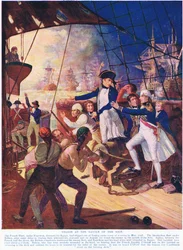 Nelson a nílusi csatában, illusztráció a Hutchinson