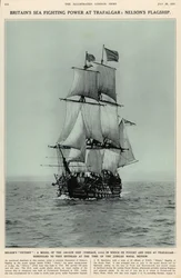 Nelsons Victory: annak a 100 ágyús hajónak a modellje, amelyen Trafalgarban harcolt és meghalt, a The Illustrated London News Royal Naval and Military Review számából, 1935. július 20.