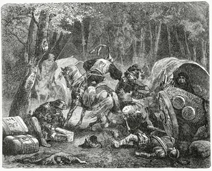 Utazó kereskedőket kifosztó nemesek, 1882