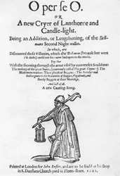 O per se O, avagy Lanthorne és gyertyafény új kiáltója, egy könyv címlapja, John Busbie, 1612