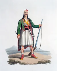A szpáhik tisztje, 1818 (színes akvatinta)