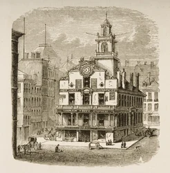 Old State House, Boston, 1870 körül, a Religious Tract Society által kiadott „American Pictures”-ből, 1876