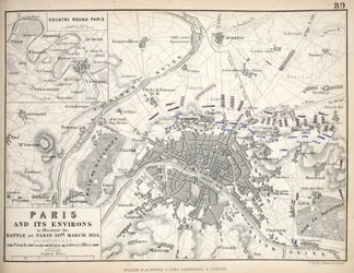 Párizs és környéke az 1814. március 30-i párizsi csata szemléltetésére