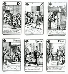 Kártyajátékok, amelyek a spanyol Armada eseményeit ábrázolják, 1699