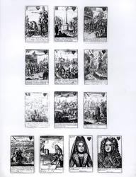 Kártyajáték a spanyol örökösödési háború emlékére, szívruha, 1707 körül