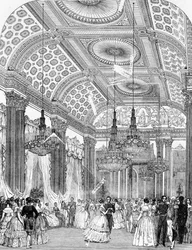 Polka tánc egy állami bálon a Buckingham-palotában, 1848