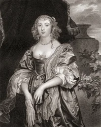 Anne Carre, Bedford grófnőjének (1620-84) portréja a Lodges British Portraits-ból, 1823