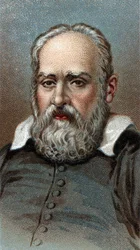 Galilea portréja - Galileo Galilei - A "" Az emberek vezetői" sorozatból" - Kromolitográfia - Angol Iskola, 20. század -