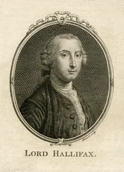 George Montagu Dunk, Halifax 2. grófjának (1716-71) portréja, Aliamet metszet
