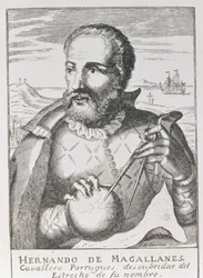 Hernando de Magallanes (kb. 1480-1521) portréja a „The Narrative and Critical History of America”-ból, szerkesztette Jusin Winsor, London, 1886