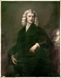Isaac Newton (1642-1727) filozófus és matematikus portréja. Névtelen angol festmény