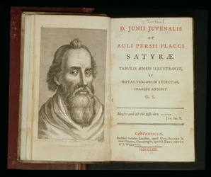 Juvenal portréja a Juvenal és Aulius Flaccus szatíráiból, 1763 (metszet)