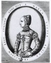 Stuart Mária skót királynő portréja (1542-87), metszette Hieronymus Cock (1510 körül-70), 1559