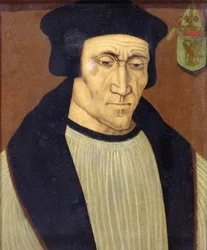 Richard Foxe vagy Fox (kb. 1448-1528) winchesteri püspök portréja, Lord Titkos Pecsét VII. és VIII. Henrik számára, valamint az oxfordi Corpus Christi College alapítója