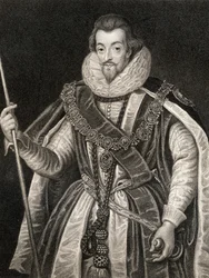 Robert Cecil, Salisbury 1. grófjának (1563-1612) portréja a Lodges British Portraits-től, 1823