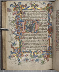Zsoltáros szárummal használható naptár, Fol 40 verso, 1425-75 körül (tinta, festék és arany pergamen)