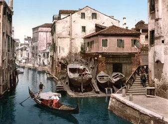 Rio della Botisella, Velence (kézzel színezett fotó)